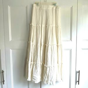 White Tiered Maxi Skirt